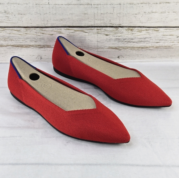 Rothy's Shoes - Rothy's Ballet Flats Pointed Toe Bright Red Women's Size 8.5
